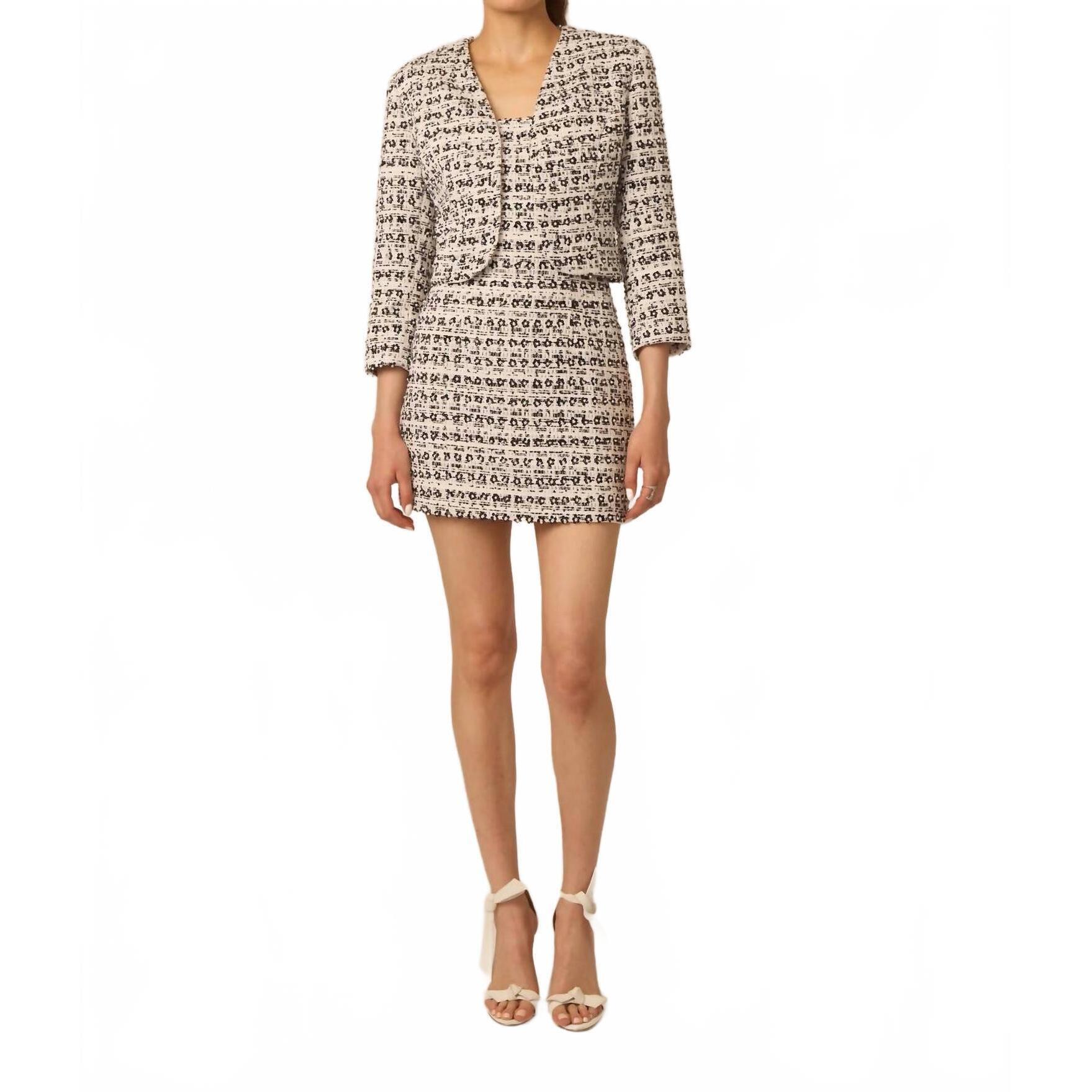 New Gilner Farrar Liora Tweed Jacket In Beige Multi